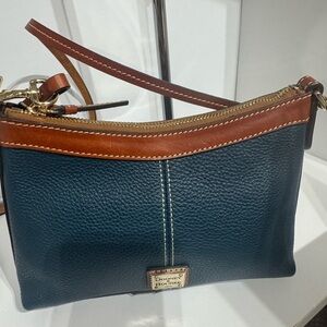 Dooney & Bourke Navy and Brown Crossbody Bag